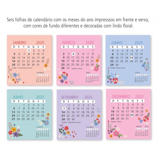 CALENDARIO DE MESA COMPACTO FLORAL CALENDARIO DE MESA COMPACTO FLORAL