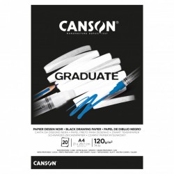 BL CANSON GRADUATE DESENHO PRETO 120G A4 20F