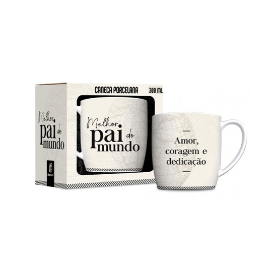 Caneca Porcelana Urban 300 ml – “Pai Amor e Coragem” Caneca Porcelana Urban 300 ml – “Pai Amor e Coragem”