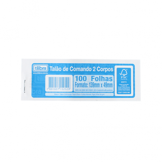 COMANDA DE 02 CORPOS 100FLS COMANDA DE 02 CORPOS 100FLS