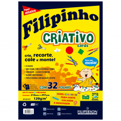 Bloco Filipinho Criativo A4 32 Folhas 120g 8 Cores Bloco Filipinho Criativo A4 32 Folhas 120g 8 Cores
