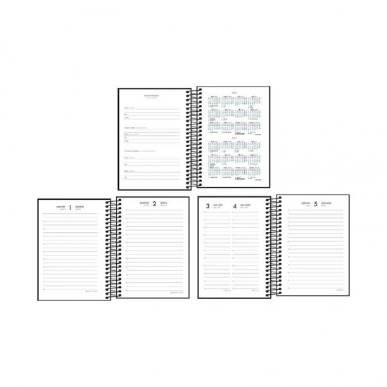 Agenda Spice Capa Dura Espiral Preta – Tilibra Agenda Spice Capa Dura Espiral Preta – Tilibra