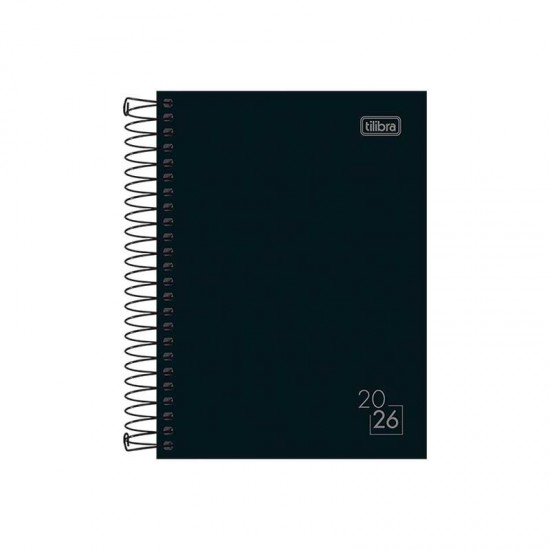 Agenda Spice Capa Dura Espiral Preta – Tilibra Agenda Spice Capa Dura Espiral Preta – Tilibra