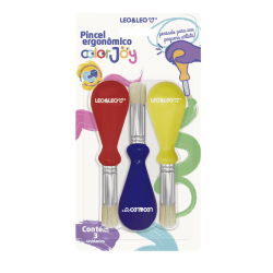 PINCEL C/ PEGA ERG PONTA REDONDA COLOR JOY C/3 LEO LEO PINCEL C/ PEGA ERG PONTA REDONDA COLOR JOY C/3 LEO LEO