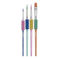 Kit Pincel Ergonômico com Borracha – 4 Unidades Leo & Leo