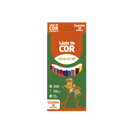 Lápis de Cor 12 Cores Redondo Flex – Leo & Leo Lápis de Cor 12 Cores Redondo Flex – Leo & Leo