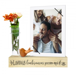 PORTA-RETRATO COM ELÁSTICO, PLACA E TUBETE BOAS...PASSARINHO 21X23X4,5 PORTA-RETRATO COM ELÁSTICO, PLACA E TUBETE BOAS...PASSARINHO 21X23X4,5