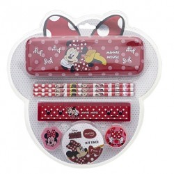 KIT FACE MINNIE C/7 PÇS ESTOJO /3 LAPIS -1 REGUA 15CM-1 AP-1 BORR