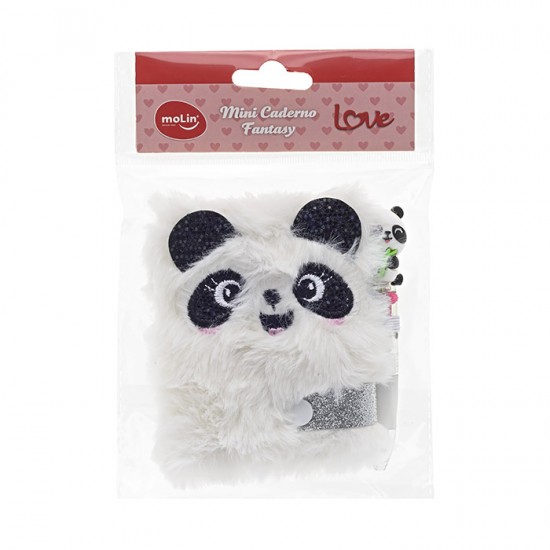 MINI CADERNO LOVE PANDA+CANETA 4 CORES