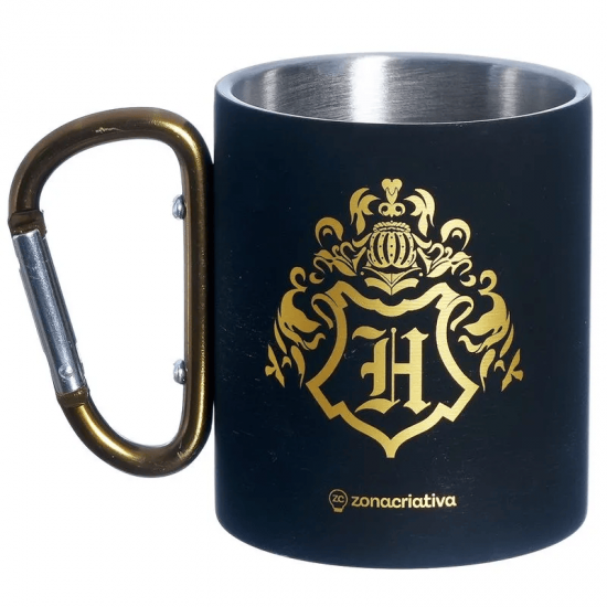 Caneca Mosquetão Harry Potter Hogwarts 300ml – Aço Inox Portátil para Fãs da Magia! Caneca Mosquetão Harry Potter Hogwarts 300ml – Aço Inox Portátil para Fãs da Magia!