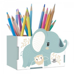 Porta-Lápis Elefante Zoo | Organização Divertida para Espaços Infantis