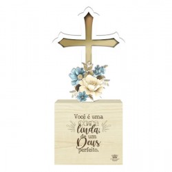 Enfeite de Mesa “Você É Uma Obra…” com Cruz
