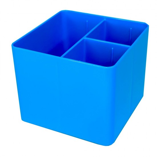 PORTA OBJETOS FULL COLOR AZUL COM 3 DIVISORIAS