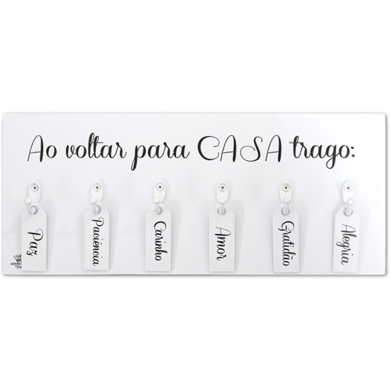 Porta-Chave de Parede em MDF 15x34cm – Frase Motivacional “Ao Voltar Para Casa…” Porta-Chave de Parede em MDF 15x34cm – Frase Motivacional “Ao Voltar Para Casa…”