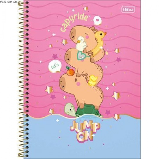 Caderno Espiral Capa Dura Universitário 1 Matéria CapyClub 80 Folhas – Tilibra Caderno Espiral Capa Dura Universitário 1 Matéria CapyClub 80 Folhas – Tilibra
