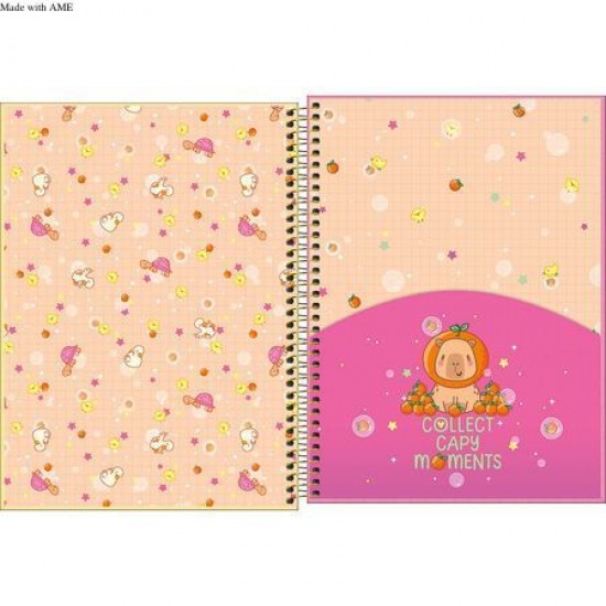 Caderno Espiral Capa Dura Universitário 1 Matéria CapyClub 80 Folhas – Tilibra Caderno Espiral Capa Dura Universitário 1 Matéria CapyClub 80 Folhas – Tilibra
