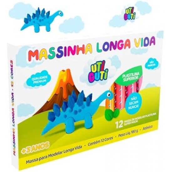 MASSA LONGA VIDA UTIGUTI 12 CORES 180G. MASSA LONGA VIDA UTIGUTI 12 CORES 180G.