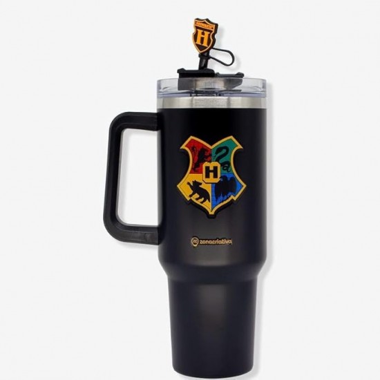 Canecão Térmico Hogwarts 1,15 L com Canudo e Pingente Canecão Térmico Hogwarts 1,15 L com Canudo e Pingente