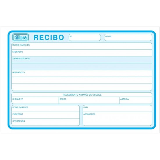 Recibo Comercial com Canhoto 50 Folhas – Tilibra Recibo Comercial com Canhoto 50 Folhas – Tilibra