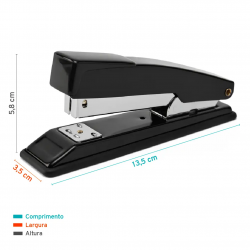 Grampeador B5945G 26/6 – 30 Folhas – Metálico Preto – Bazze Grampeador B5945G 26/6 – 30 Folhas – Metálico Preto – Bazze