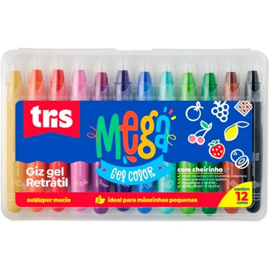 GIZ RETRATIL TRIS MEGA COLOR C/12 GIZ RETRATIL TRIS MEGA COLOR C/12
