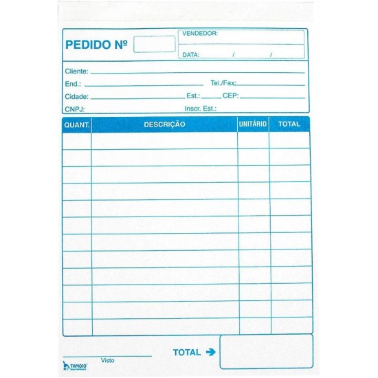 Talão de Pedido 1/18 – Pacote com 20 Unidades – Tilibra Talão de Pedido 1/18 – Pacote com 20 Unidades – Tilibra