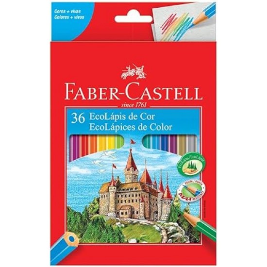 LAPIS DE COR ECOLAPIS LVM C/36 CORES FABER CASTELL LAPIS DE COR ECOLAPIS LVM C/36 CORES FABER CASTELL