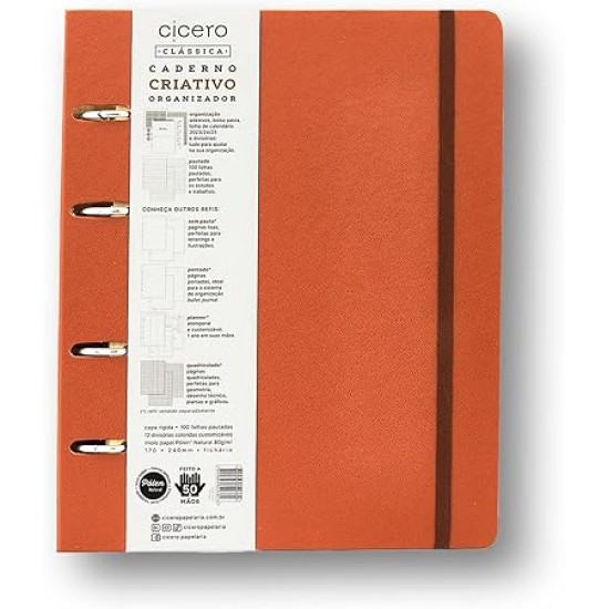 CADERNO CRIATIVO ARGOLADO CÍCERO ORG. CLASSICA 17X24 CARAMELO CADERNO CRIATIVO ARGOLADO CÍCERO ORG. CLASSICA 17X24 CARAMELO