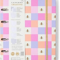 CADERNO CRIATIVO ARGOLADO CÍCERO MELISSA PAUTADO 17X24 CASINHA DAS ABELHAS