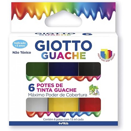 TINTA GUACHE GIOTTO 15ML C/6 CORES TINTA GUACHE GIOTTO 15ML C/6 CORES