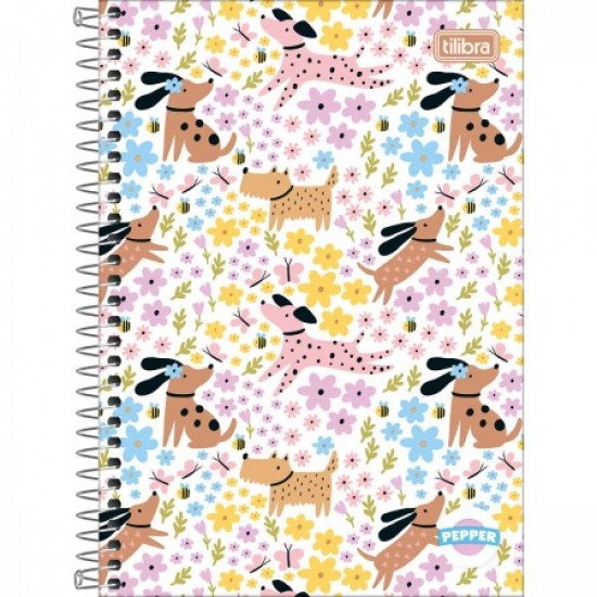Caderno Espiral Capa Dura 1/4 Pepper Feminino 80 Folhas – Tilibra Caderno Espiral Capa Dura 1/4 Pepper Feminino 80 Folhas – Tilibra