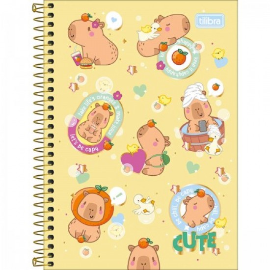 Caderno Espiral Capa Dura 1/4 CapyClub Tilibra 80 Folhas Caderno Espiral Capa Dura 1/4 CapyClub Tilibra 80 Folhas