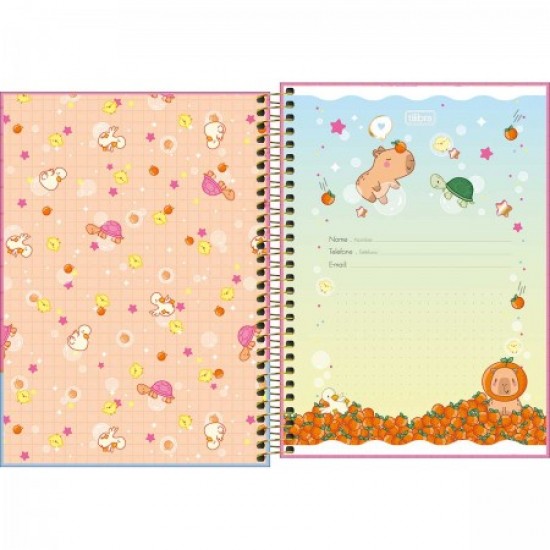 Caderno Espiral Capa Dura 1/4 CapyClub Tilibra 80 Folhas Caderno Espiral Capa Dura 1/4 CapyClub Tilibra 80 Folhas