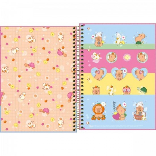 Caderno Espiral Capa Dura 1/4 CapyClub Tilibra 80 Folhas Caderno Espiral Capa Dura 1/4 CapyClub Tilibra 80 Folhas