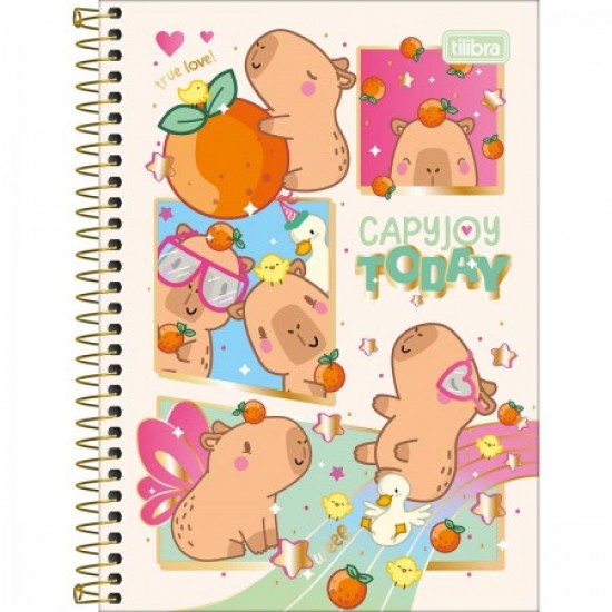 Caderno Espiral Capa Dura 1/4 CapyClub Tilibra 80 Folhas Caderno Espiral Capa Dura 1/4 CapyClub Tilibra 80 Folhas