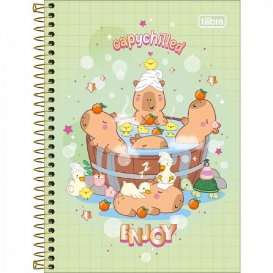 Caderno Espiral Capa Dura 1/4 CapyClub Tilibra 80 Folhas Caderno Espiral Capa Dura 1/4 CapyClub Tilibra 80 Folhas