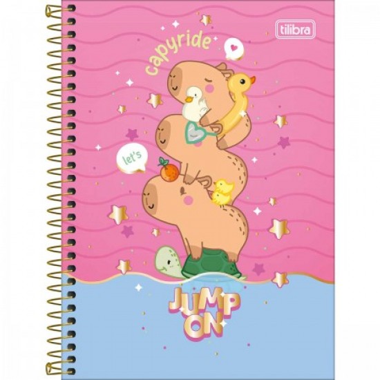 Caderno Espiral Capa Dura 1/4 CapyClub Tilibra 80 Folhas Caderno Espiral Capa Dura 1/4 CapyClub Tilibra 80 Folhas