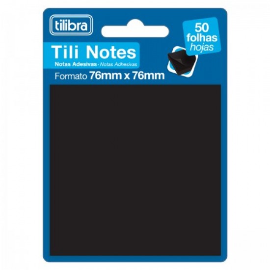 Bloco Adesivo Tili Notes Preto Tilibra - Destaque Elegante para Suas Anotações