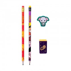 KIT LAPIS HB HARRY POTTER 2 LAPIS/APONTADOR/BORRACHA LEO LEO
