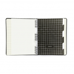 Caderno Organizador Duo Clássica Pautado e Pontado 17x24 Preto