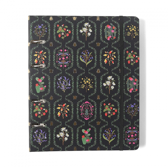 Caderno Criativo Argolado Jardim Pautado 17x24 Preto – Cícero