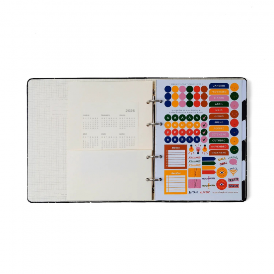 Caderno Criativo Argolado Jardim Pautado 17x24 Preto – Cícero