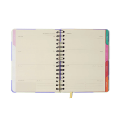 Agenda Planner Wire-O 2026 Melissa Semanal Notas com Divisórias A5 Block Bloomy