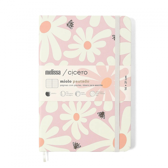 Caderneta Melissa Pautado 14x21 Pink Bloomy – Cícero Caderneta Melissa Pautado 14x21 Pink Bloomy – Cícero