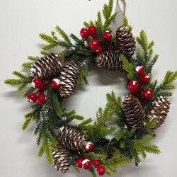 GUIRLANDA PINHAS E AZEVINHOS 25CM X 7CM