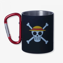 Caneca com Mosquetão Luffy Skull One Piece 300ml