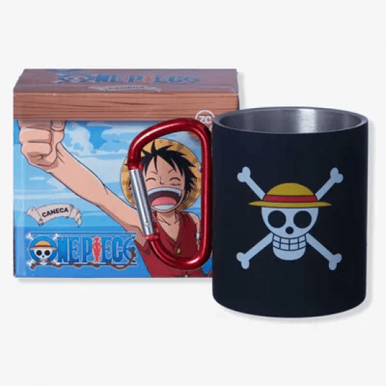 Caneca com Mosquetão Luffy Skull One Piece 300ml Caneca com Mosquetão Luffy Skull One Piece 300ml