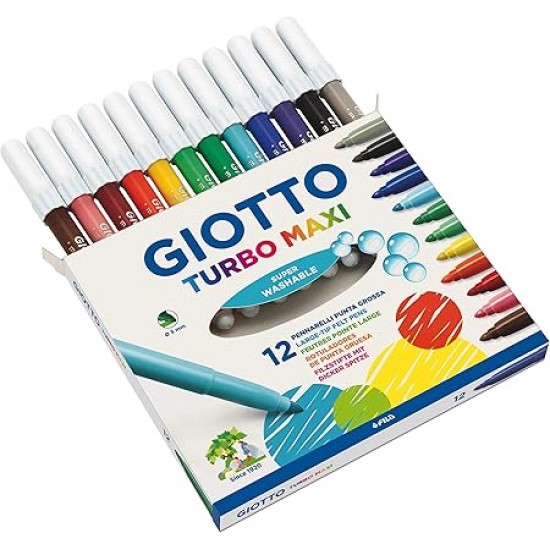 HIDROCOR GIOTTO TURBO MAXI ESTOJO 12 CORES HIDROCOR GIOTTO TURBO MAXI ESTOJO 12 CORES