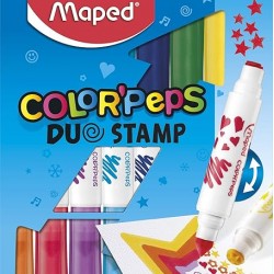 CANETINHA HIDROGRAFICA 8 CORES DUO STAMP