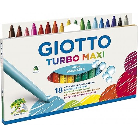 HIDROCOR GIOTTO TURBO MAXI ESTOJO 18 CORES HIDROCOR GIOTTO TURBO MAXI ESTOJO 18 CORES